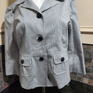 Studio 1940 Black and White Striped Jacket